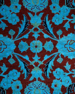 Contemporary Hand-Knotted Overdyed Blue Runner 2' 6" x 10' 4"