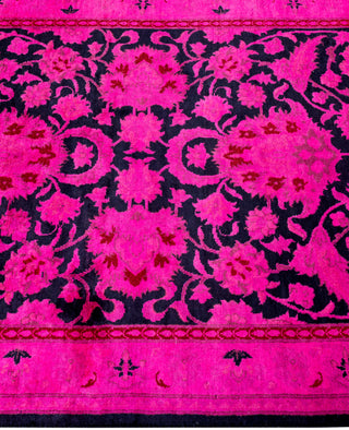 Contemporary Overdyed Wool Hand Knotted Pink Runner 2' 6" x 12' 8"