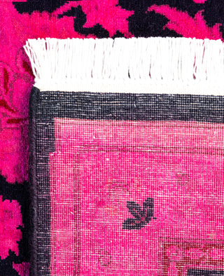 Contemporary Overdyed Wool Hand Knotted Pink Runner 2' 6" x 12' 8"