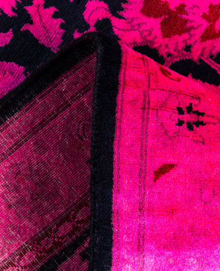 Contemporary Overdyed Wool Hand Knotted Pink Runner 2' 6" x 12' 8"