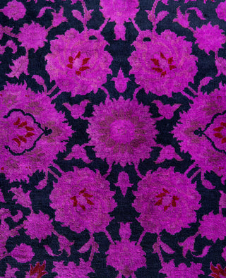 Overdyed Hand-Knotted Wool Modern-Contemporary Purple Runner 2' 7" x 12' 7"