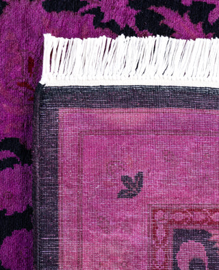 Overdyed Hand-Knotted Wool Modern-Contemporary Purple Runner 2' 7" x 12' 7"