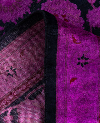 Overdyed Hand-Knotted Wool Modern-Contemporary Purple Runner 2' 7" x 12' 7"