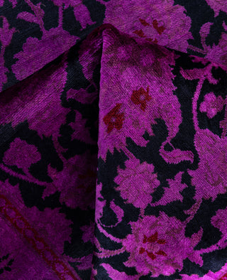 Overdyed Hand-Knotted Wool Modern-Contemporary Purple Runner 2' 7" x 12' 7"