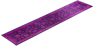 Overdyed Hand-Knotted Wool Modern-Contemporary Purple Runner 2' 7" x 12' 7"