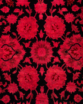 Modern Overdyed Hand Knotted Wool Red Runner 2' 6" x 12' 10"