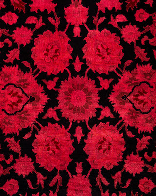 Contemporary Hand Knotted Overdyed Red Runner 2' 6" x 12' 10"