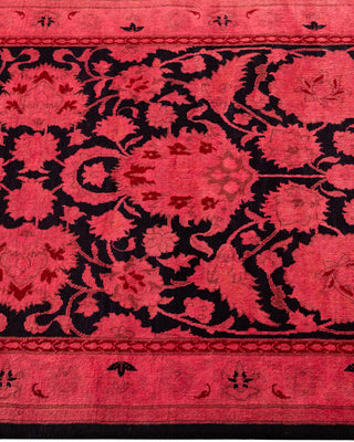 Contemporary Hand Knotted Overdyed Red Runner 2' 6" x 12' 10"