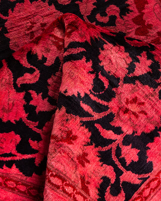 Contemporary Hand Knotted Overdyed Red Runner 2' 6" x 12' 10"