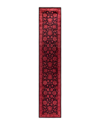 Contemporary Fine Vibrance Black Wool Area Rug 2' 6" x 12' 10"
