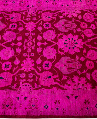 Contemporary Overdyed Wool Hand Knotted Pink Runner 2' 7" x 10' 1"