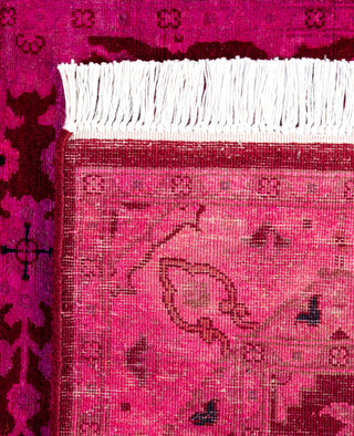 Contemporary Overdyed Wool Hand Knotted Pink Runner 2' 7" x 10' 1"