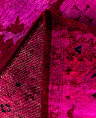 Contemporary Overdyed Wool Hand Knotted Pink Runner 2' 7" x 10' 1"