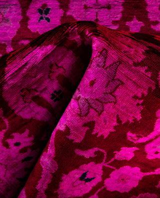 Contemporary Overdyed Wool Hand Knotted Pink Runner 2' 7" x 10' 1"
