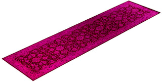 Contemporary Overdyed Wool Hand Knotted Pink Runner 2' 7" x 10' 1"
