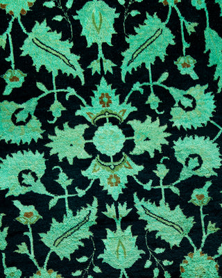 Contemporary Hand-Knotted Overdyed Black Area Rug 3' 1" x 5' 2"