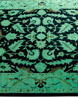 Contemporary Hand-Knotted Overdyed Black Area Rug 3' 1" x 5' 2"
