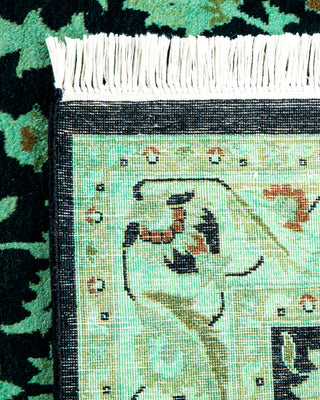Contemporary Hand-Knotted Overdyed Black Area Rug 3' 1" x 5' 2"