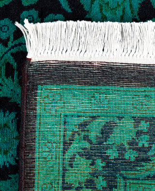 Contemporary Overdyed Wool Hand Knotted Green Area Rug 3' 1" x 5' 3"