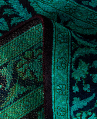 Contemporary Overdyed Wool Hand Knotted Green Area Rug 3' 1" x 5' 3"