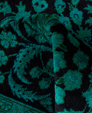 Contemporary Overdyed Wool Hand Knotted Green Area Rug 3' 1" x 5' 3"