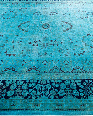Overdyed Hand-Knotted Blue Area Rug 8' 1" x 10' 2"