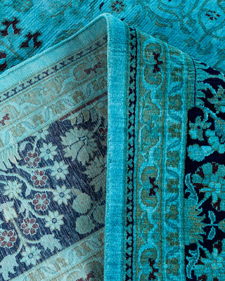 Overdyed Hand-Knotted Blue Area Rug 8' 1" x 10' 2"