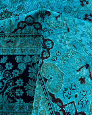 Overdyed Hand-Knotted Blue Area Rug 8' 1" x 10' 2"