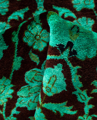 Fine Vibrance, One-of-a-Kind Hand-Knotted Area Rug  - Green, 3' 2" x 5' 4"