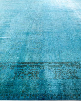 Overdyed Hand-Knotted Blue Area Rug 12' 3" x 17' 9"