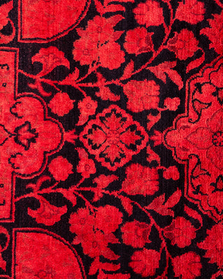 Contemporary Hand Knotted Overdyed Red Area Rug 8' 0" x 11' 1"