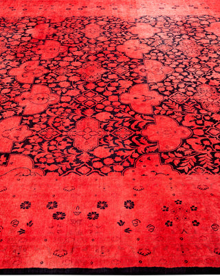 Modern Overdyed Hand Knotted Wool Red Area Rug 8' 0" x 11' 1"