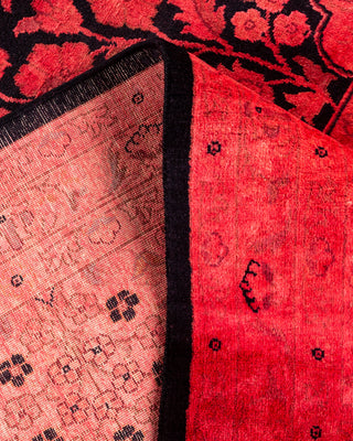 Contemporary Hand Knotted Overdyed Red Area Rug 8' 0" x 11' 1"