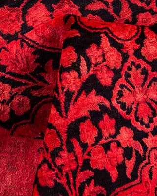 Contemporary Hand Knotted Overdyed Red Area Rug 8' 0" x 11' 1"
