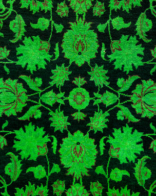 Contemporary Hand Knotted Overdyed Green Area Rug 4' 1" x 6' 5"