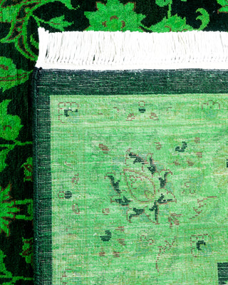 Contemporary Hand Knotted Overdyed Green Area Rug 4' 1" x 6' 5"