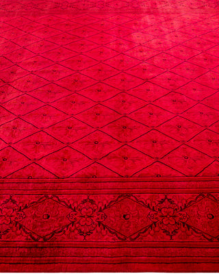 Contemporary Hand-Knotted Overdyed Pink Area Rug 8' 2" x 9' 10"