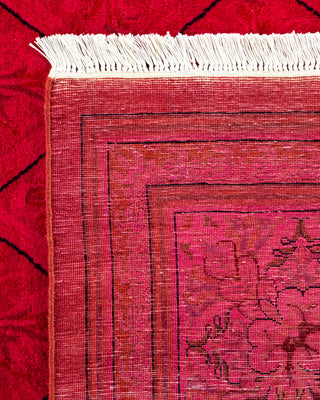 Contemporary Hand-Knotted Overdyed Pink Area Rug 8' 2" x 9' 10"
