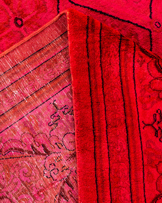 Contemporary Hand-Knotted Overdyed Pink Area Rug 8' 2" x 9' 10"