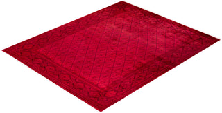 Modern Overdyed Hand Knotted Wool Pink Area Rug 8' 2" x 9' 10"