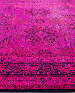 Overdyed One-of-a-Kind Wool Pink Area Rug 10' 1" x 15' 7"