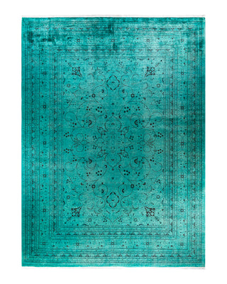 Contemporary Overyed Wool Hand Knotted Blue Area Rug 10' 4" x 14' 6"