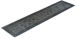 Fine Vibrance, One-of-a-Kind Hand-Knotted Runner Rug  - Gray, 3' 2" x 13' 10"