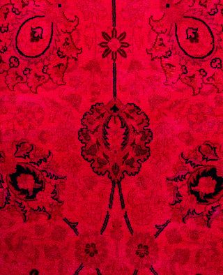 Overdyed Hand-Knotted Wool Modern-Contemporary Pink Runner 3' 0" x 10' 0"
