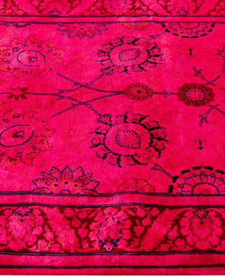Overdyed Hand-Knotted Wool Modern-Contemporary Pink Runner 3' 0" x 10' 0"