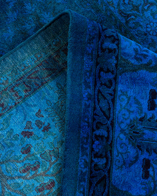 Contemporary Fine Vibrance Blue Wool Area Rug - 9' 3" x 10' 2"