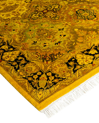 Modern Overdyed Hand Knotted Wool Gold Runner 2' 7" x 17' 1"