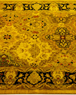 Modern Overdyed Hand Knotted Wool Gold Runner 2' 7" x 17' 1"