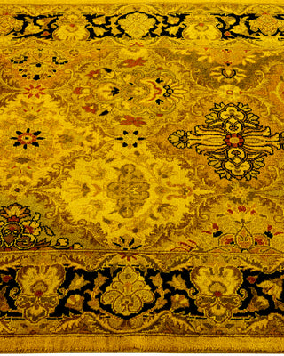Contemporary Hand-Knotted Overdyed Gold Runner 2' 7" x 17' 1"
