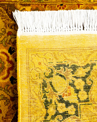 Contemporary Hand-Knotted Overdyed Gold Runner 2' 7" x 17' 1"